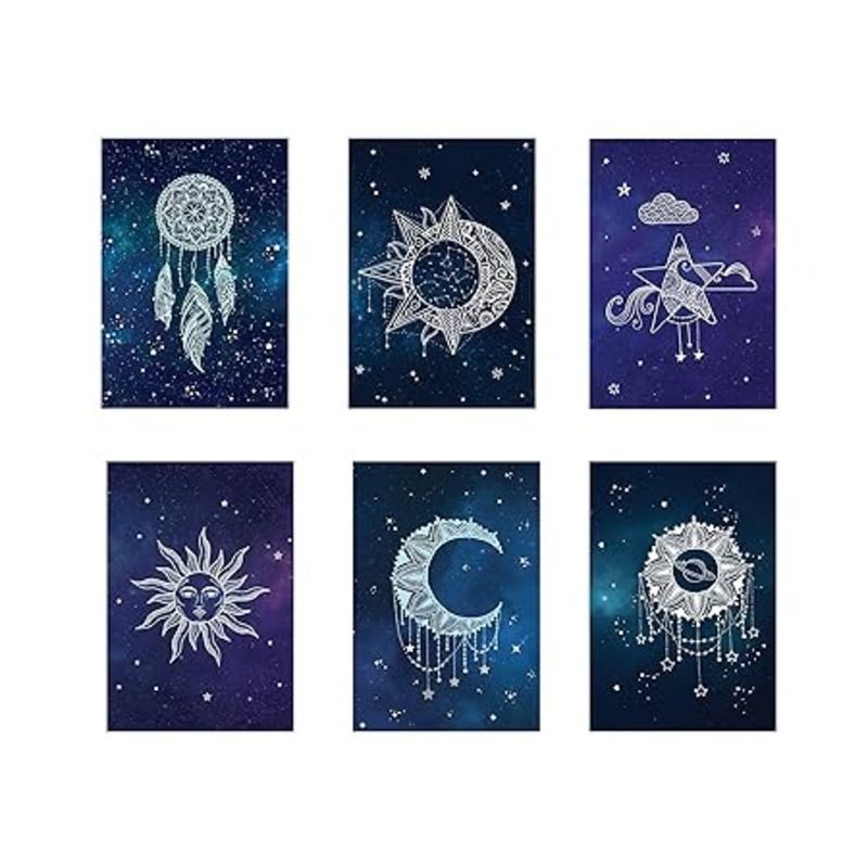 Doodle - Celestial Universe Notecards - 12 Pcs