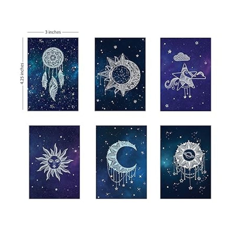 Doodle - Celestial Universe Notecards - 12 Pcs