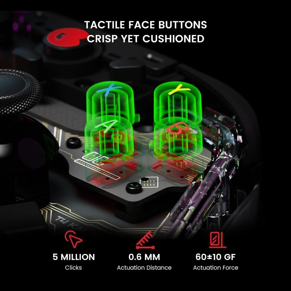 جيم سير - وحدة تحكم T4 كالايد السلكية عبر USB بمنفذ نوع-C مع إضاءة RGB، متوافقة مع أنظمة PC ونينتندو سويتش وأندرويد