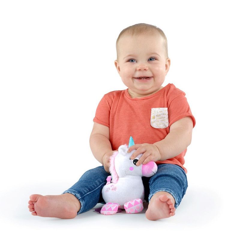 Bright Starts - Sparkle And Shine On The Go Teething Toy - Unicorn - Pink/White