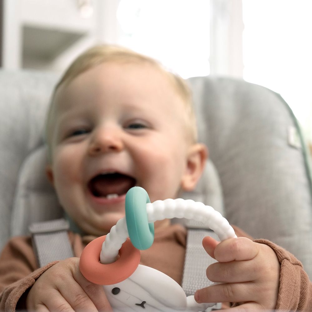 Ingenuity - Soothing Sheppy Baby Teether Toy - BPA-Free Silicone