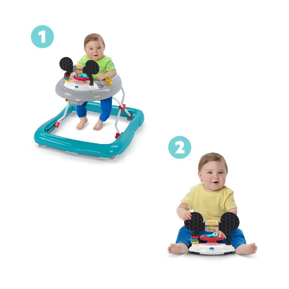 Bright Starts - Mickey Mouse Tiny Trek - Original Bestie 2-In-1 Baby Walker