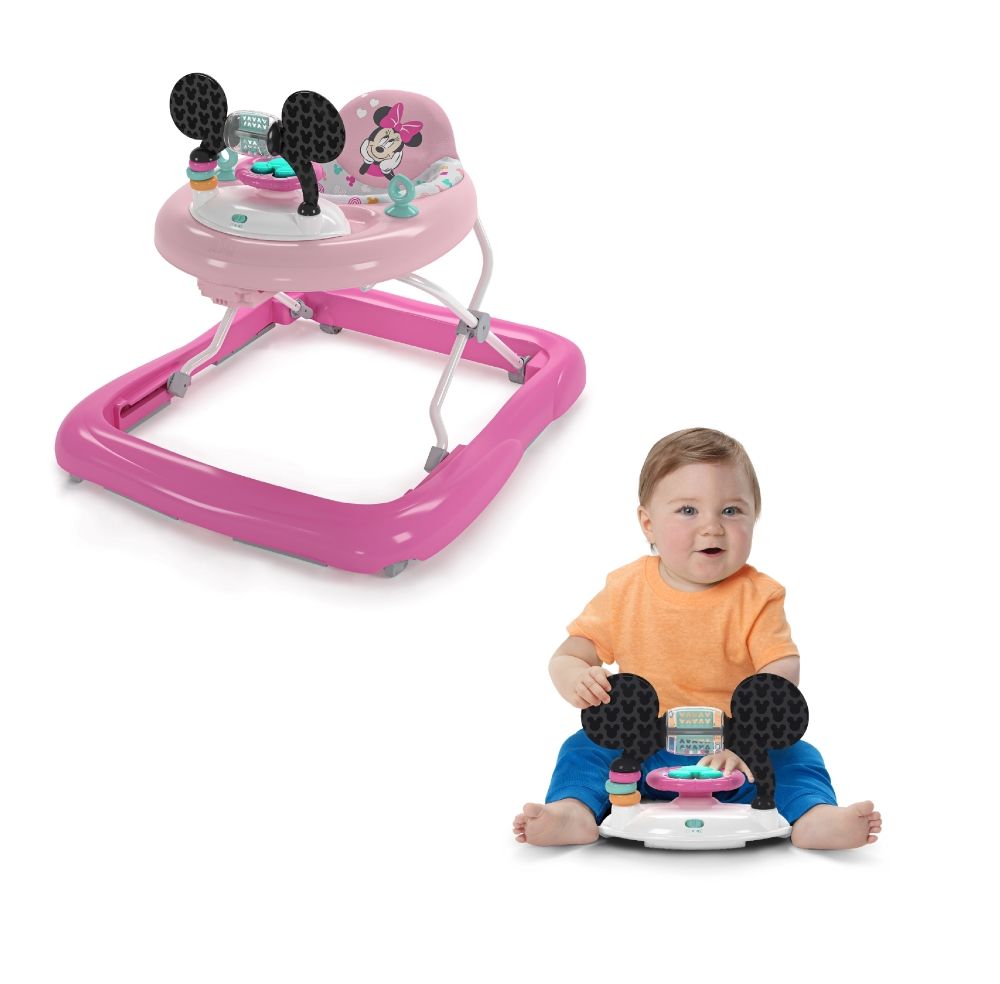 Bright Starts - Minnie Mouse Tiny Trek - Forever Besties 2-In-1 Baby Walker