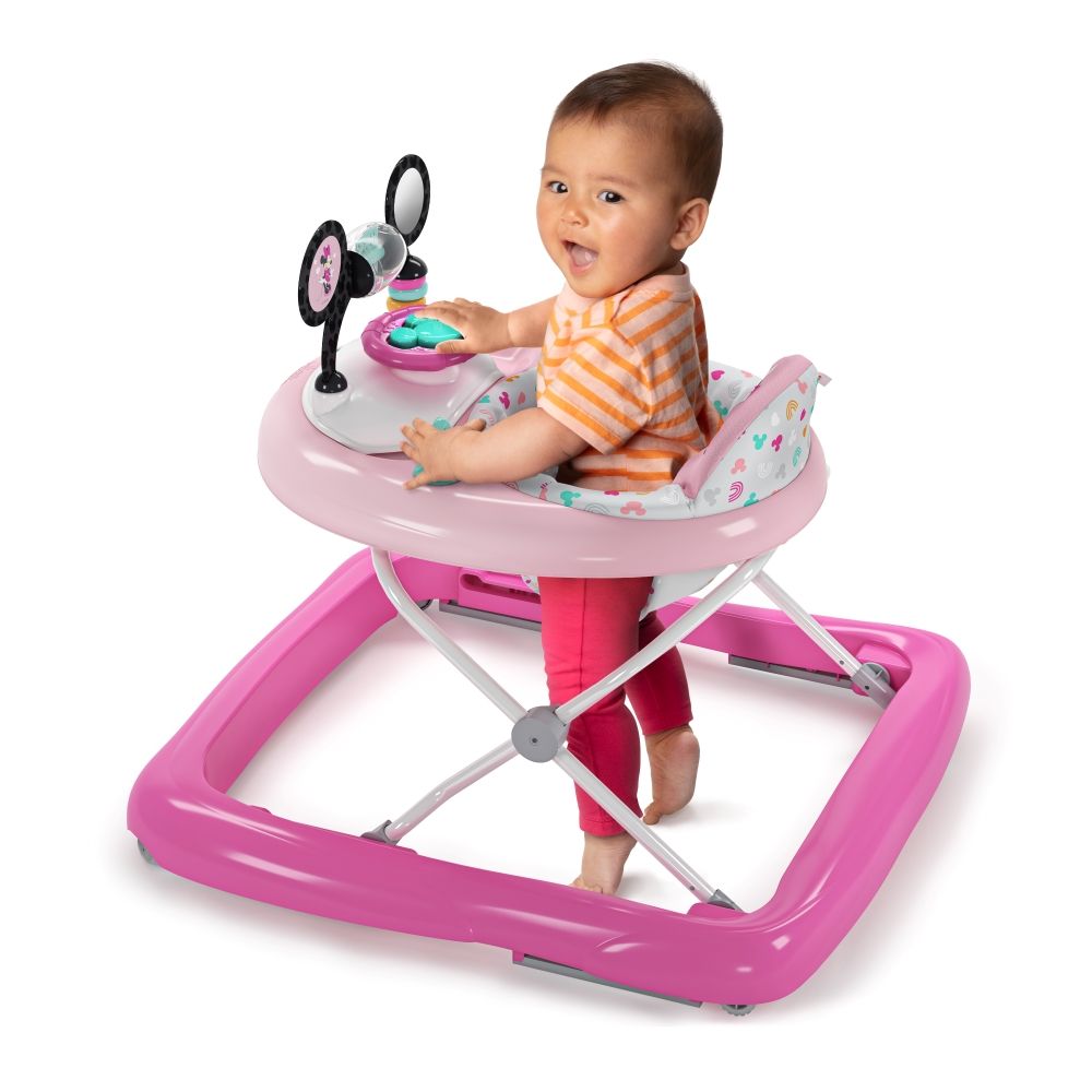 Bright Starts - Minnie Mouse Tiny Trek - Forever Besties 2-In-1 Baby Walker