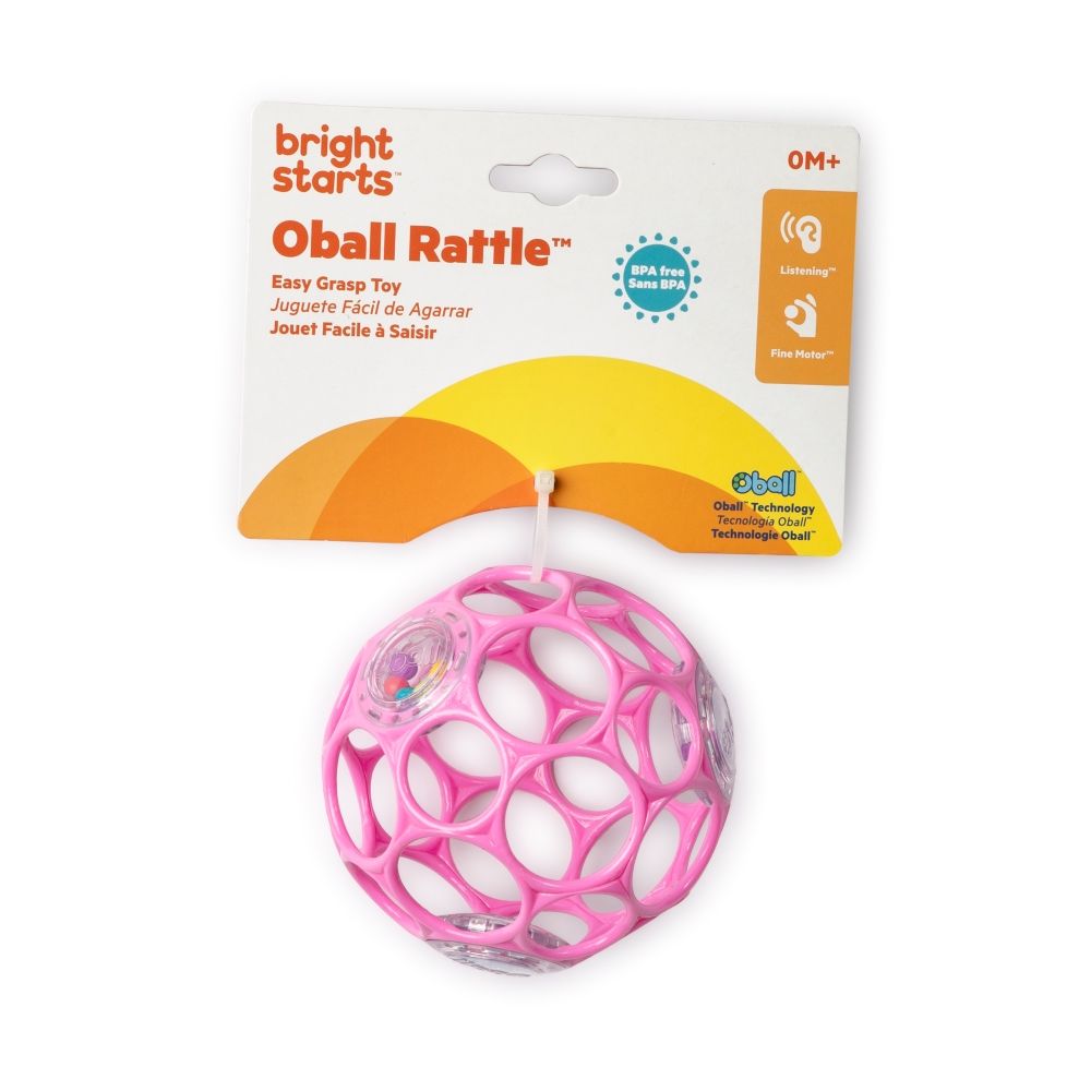 Bright Starts - Oball Rattle Easy Grasp Toy - Pink