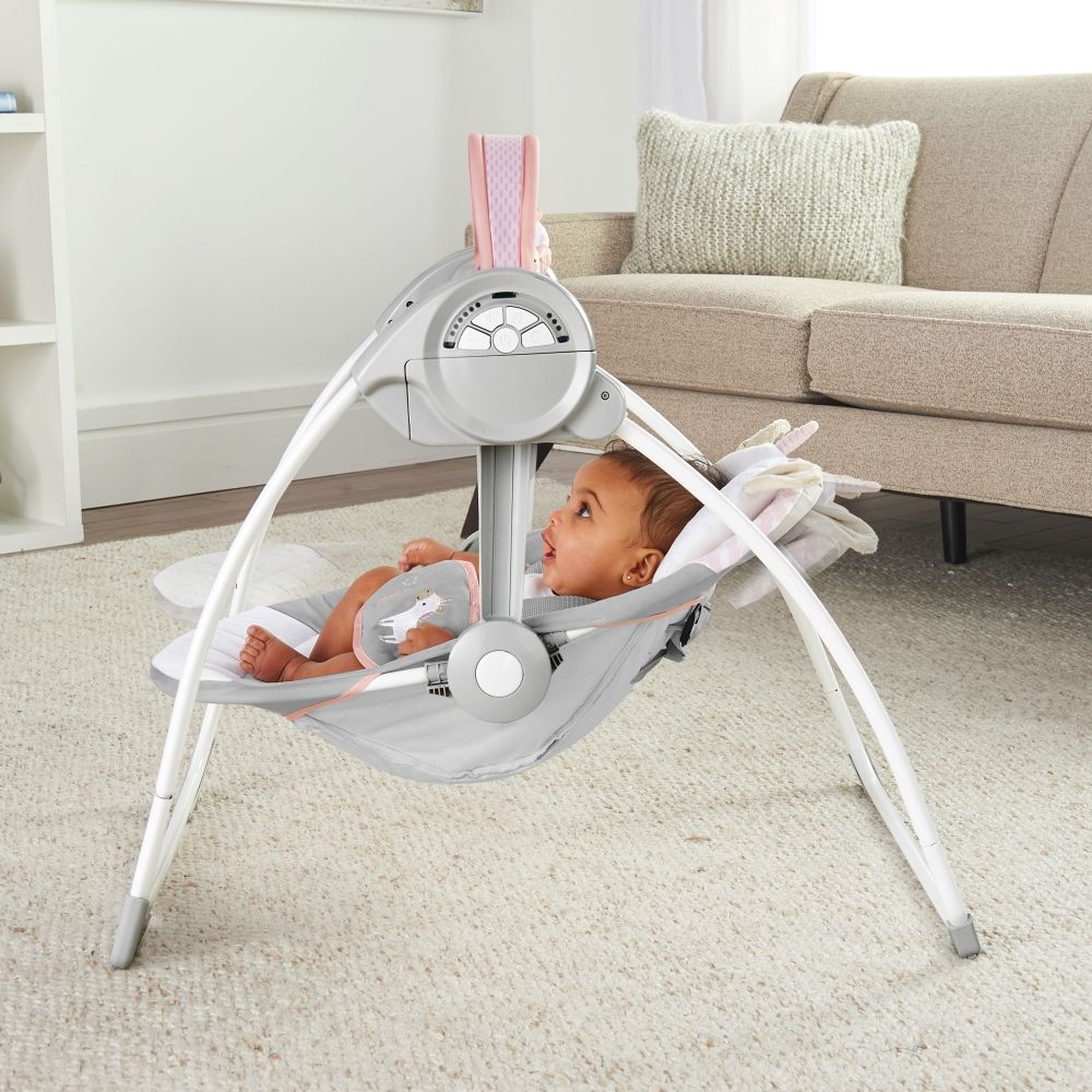 Ingenuity - Comfort 2 Go Portable Swing - Flora The Unicorn