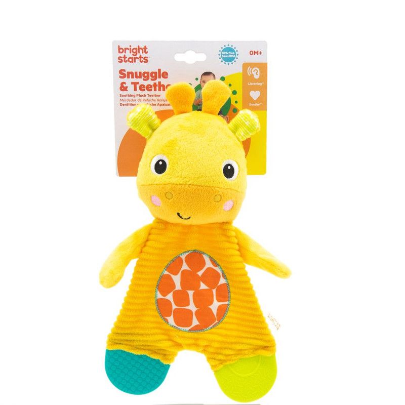 Bright Starts - Snuggle And Teethe Crinkle Plush Toy - Giraffe