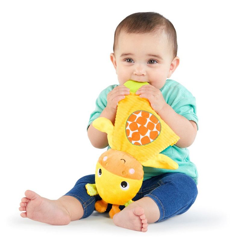 Bright Starts - Snuggle And Teethe Crinkle Plush Toy - Giraffe