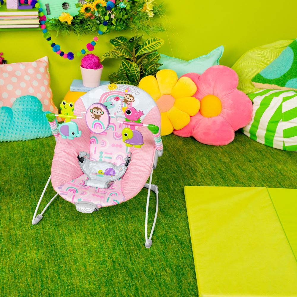 Bright Starts - Portable Baby Bouncer - Pink Paradise