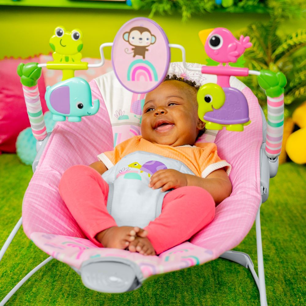 Bright Starts - Portable Baby Bouncer - Pink Paradise