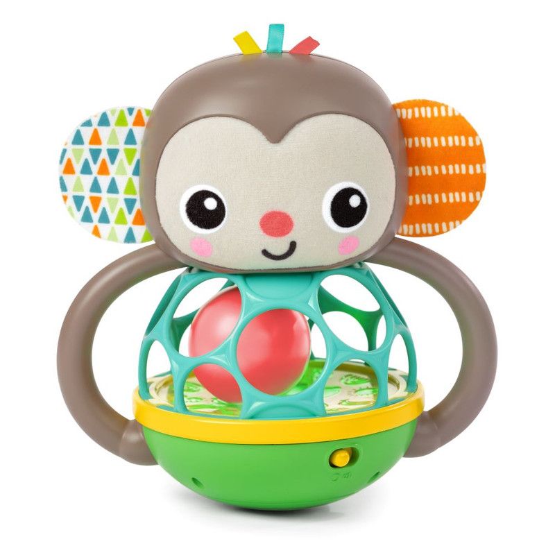 Bright Starts - Grab And Giggle Monkey Light-Up Musical Rattle Toy