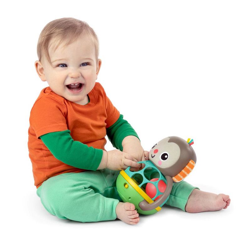 Bright Starts - Grab And Giggle Monkey Light-Up Musical Rattle Toy