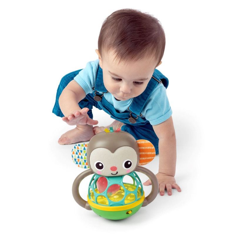 Bright Starts - Grab And Giggle Monkey Light-Up Musical Rattle Toy