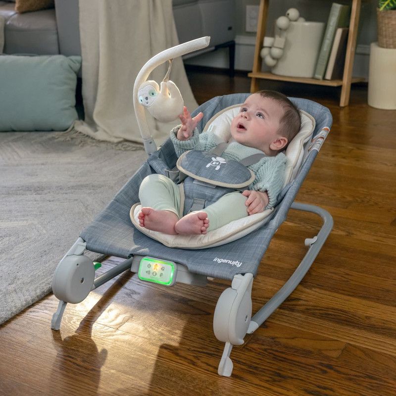 Ingenuity - Happy Belly Rock To Bounce Bouncer And Rocker Seat - Parker