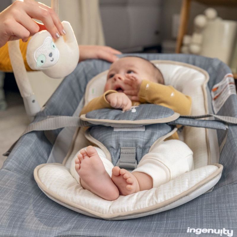 Ingenuity - Happy Belly Rock To Bounce Bouncer And Rocker Seat - Parker