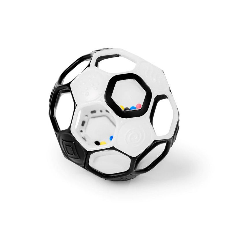 Bright Starts - Oball Grippin' Goals Rattle Soccer Ball - Black/White