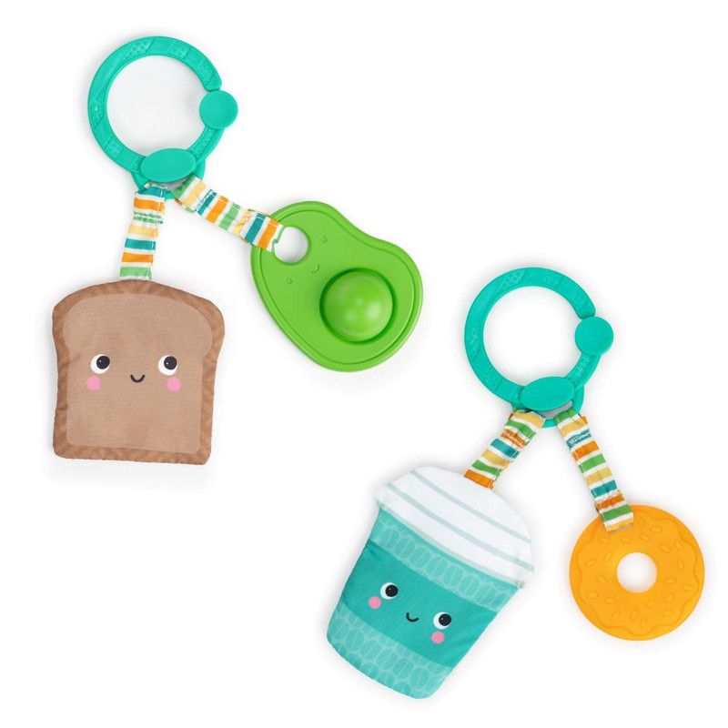 Bright Starts - 2-In-1 Perfect Pair Teether Toy 0M - Pack of 2 - Design May Vary