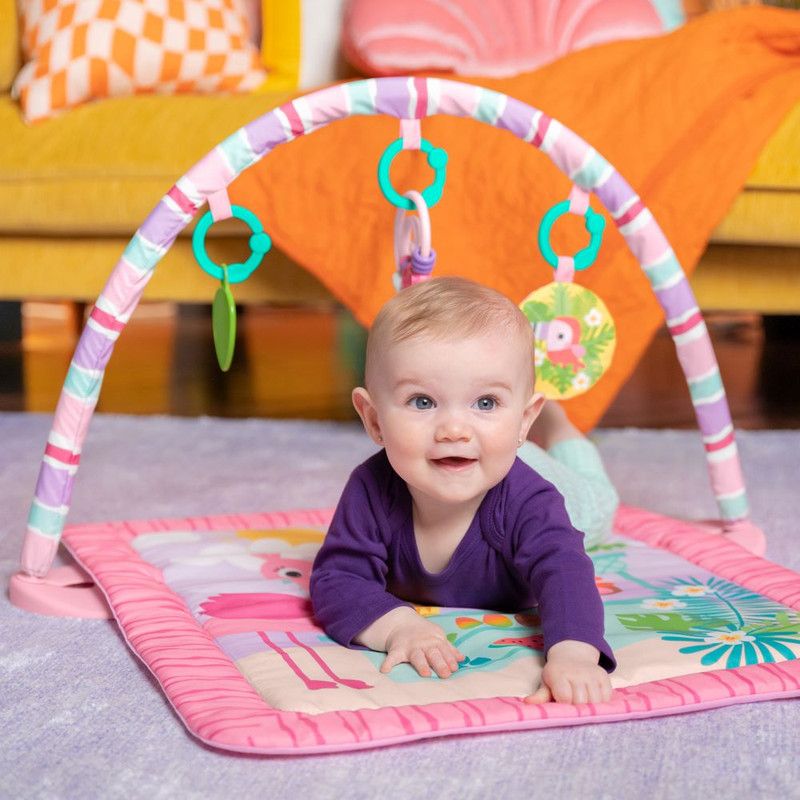 Bright Starts - Pink Palms Activity Gym With Tiki Toy Bar