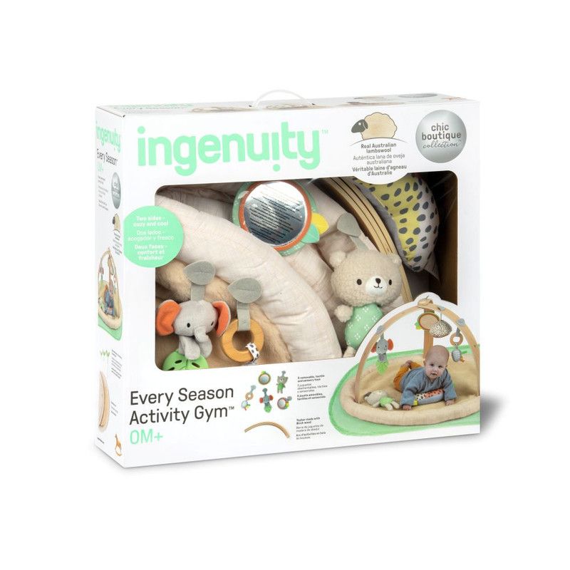 Ingenuity - Every Season Plush Lambswool Play Gym Mat - Cream