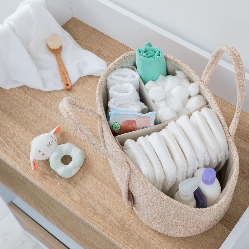 Clevamama - Baby Diaper Caddy - Cream