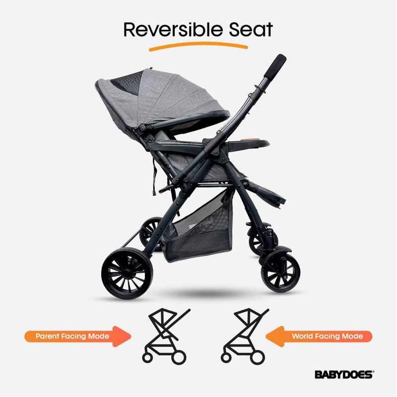 Babydoes - Maltoz Baby Stroller With Five-Point Harness - Grey