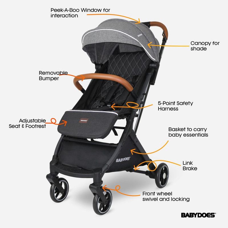 Babydoes - Stroller With Travel System - Grey