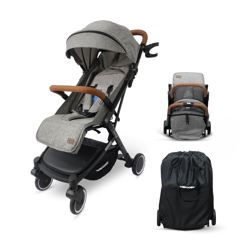 Babydoes - Esmio Travel Lite Baby Stroller & Storage Bag Set - Grey