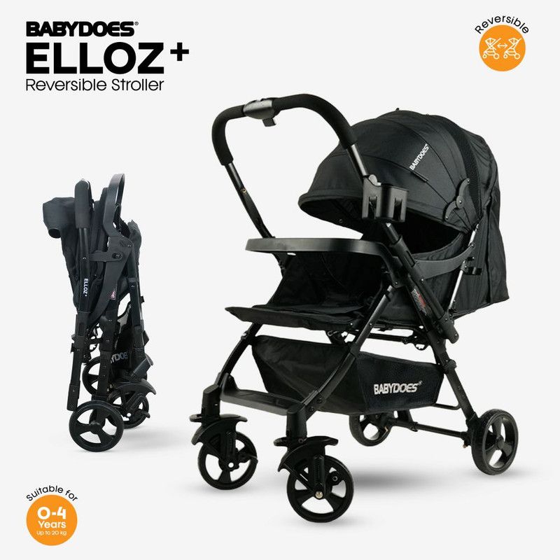 Babydoes - Elloz + Baby Stroller Reversible Handle - Black