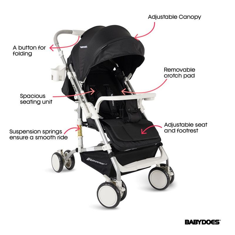 Babydoes - Olla R Baby Stroller Reversible Handle - Black