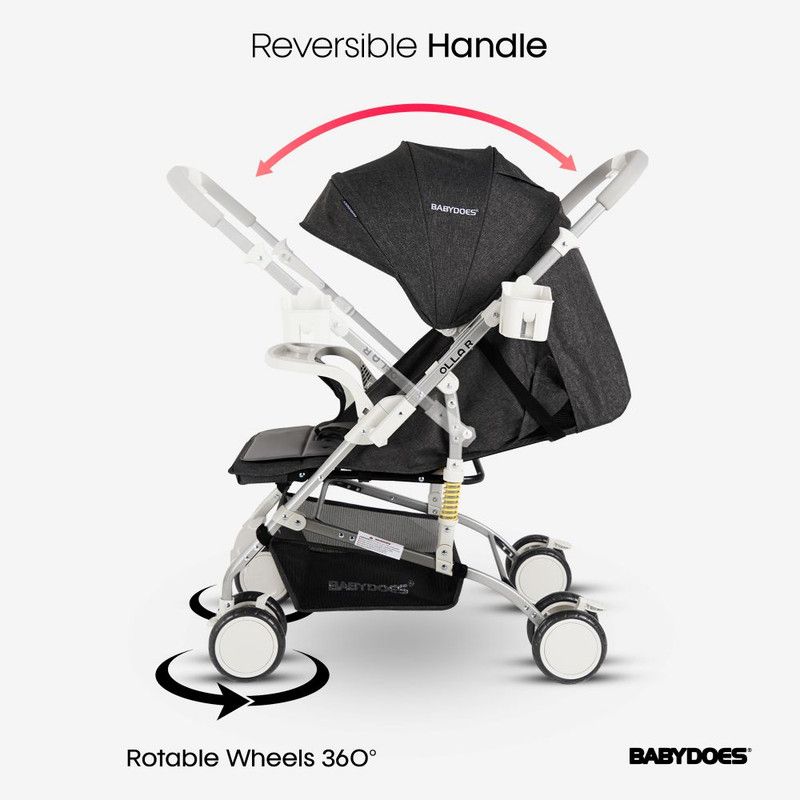 Babydoes - Olla R Baby Stroller Reversible Handle - Black