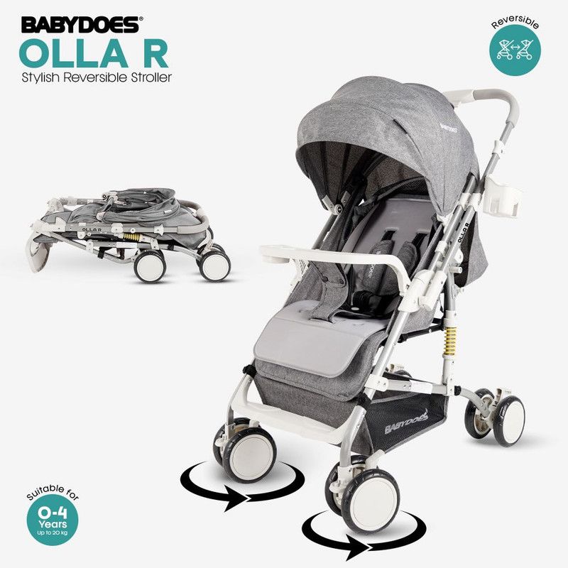 Babydoes - Olla R Baby Stroller Reversible Handle - Grey