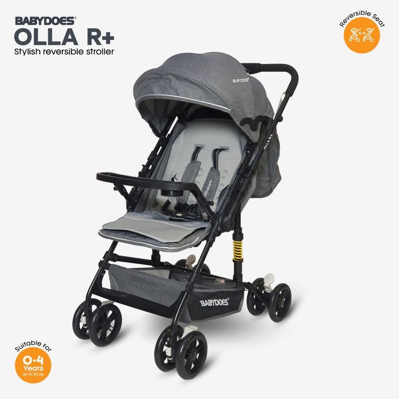 Babydoes - Olla R + Baby Stroller Reversible Handle - Grey