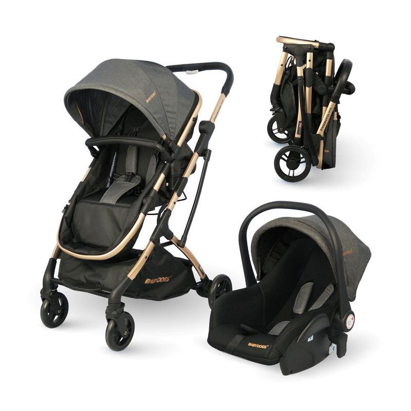 Babydoes - Pronto Rts Reversible Travel System - Dark Grey