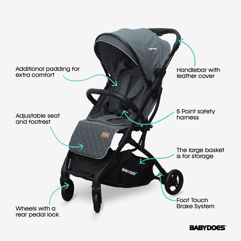 Babydoes - Pronto + Baby Stroller - Dark Grey