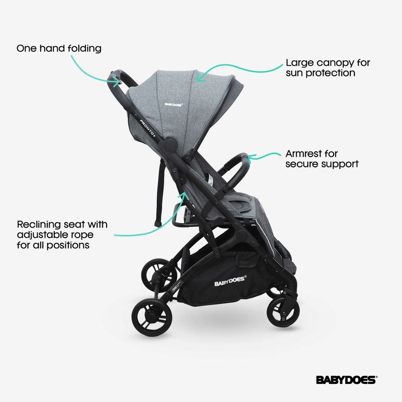 Babydoes - Pronto + Baby Stroller - Mid Grey