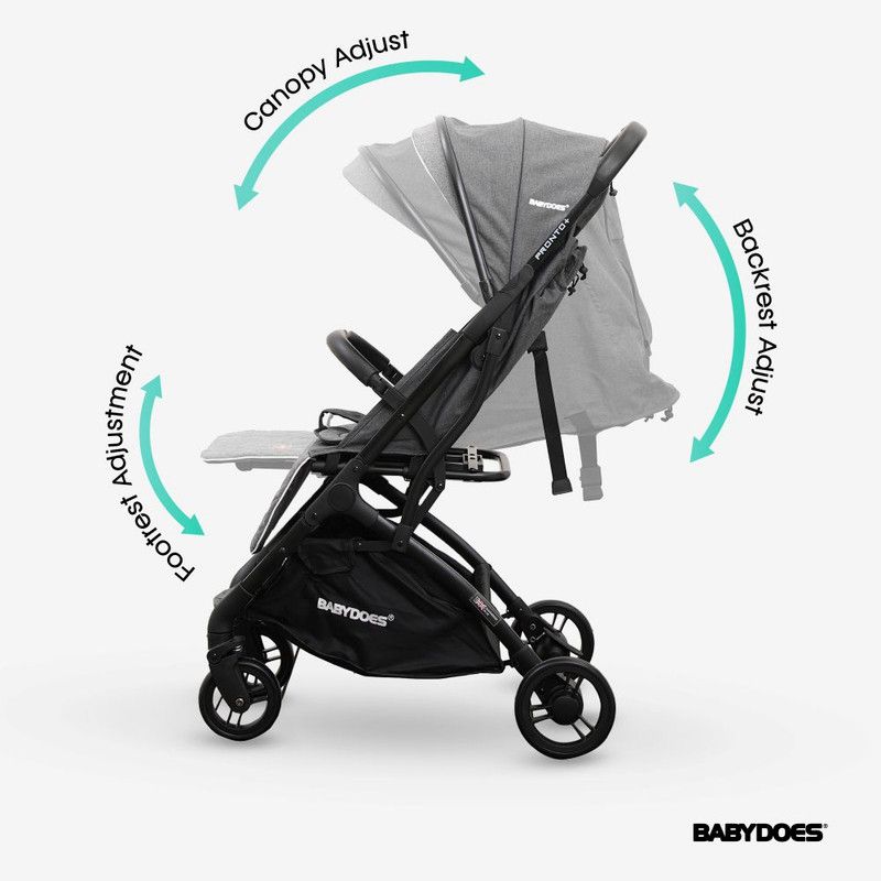 Babydoes - Pronto + Baby Stroller - Mid Grey