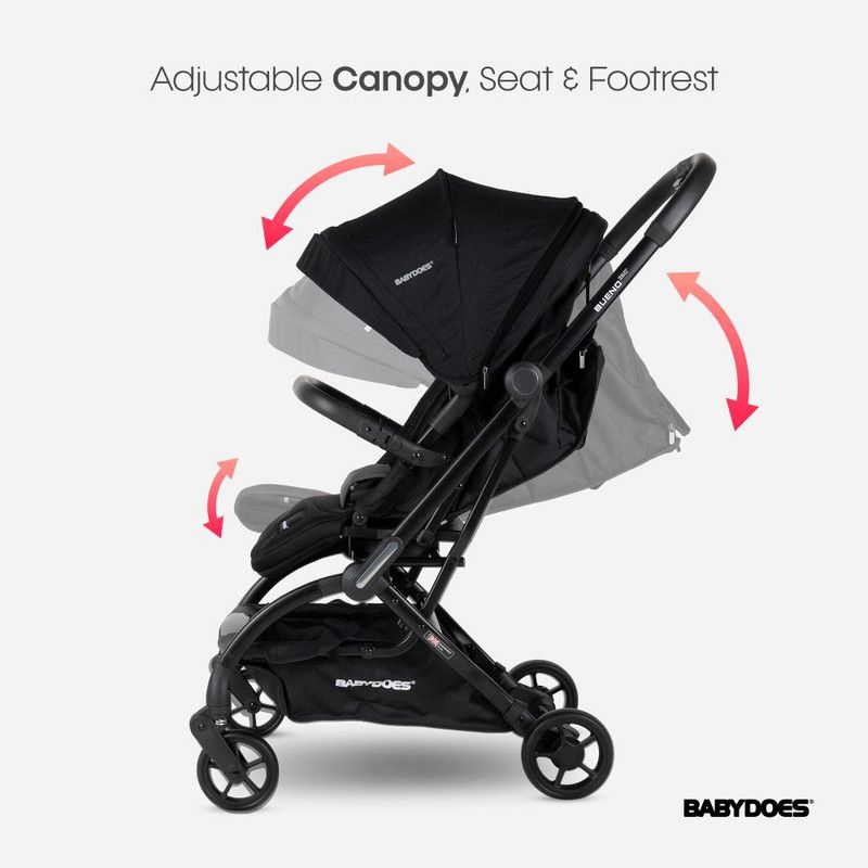 Babydoes - Bueno 360 Baby Stroller With Traveling Bag - Black