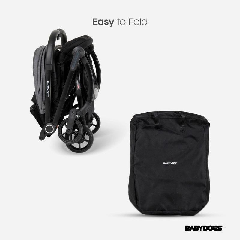 Babydoes - Bueno 360 Baby Stroller With Traveling Bag - Grey