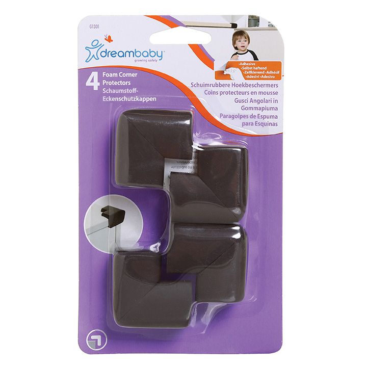 Dreambaby - Foam Corner Protectors  Pack of 4 - Brown