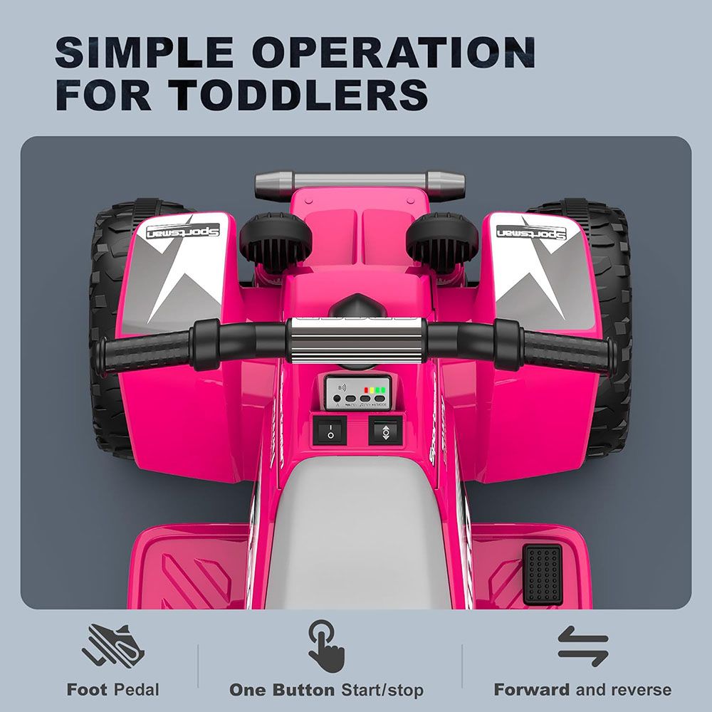 Megastar - All-Terrain Toddler Ride On ATV Cruiser - Pink - 6 V