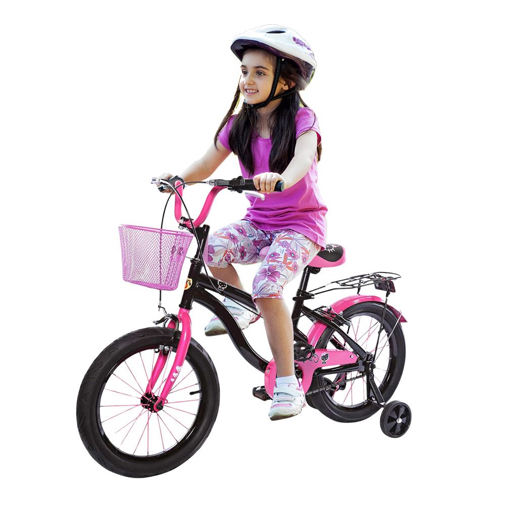 Megastar - Fox 12-Caty Bike With Training Wheels - Black/Pink - 20-inch