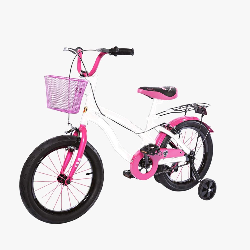 Megastar - Fox 12-Caty Bike With Training Wheels - White/Pink - 16-inch