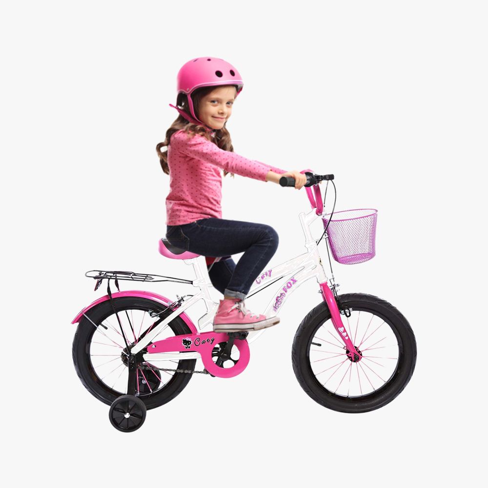 Megastar - Fox 12-Caty Bike With Training Wheels - White/Pink - 16-inch