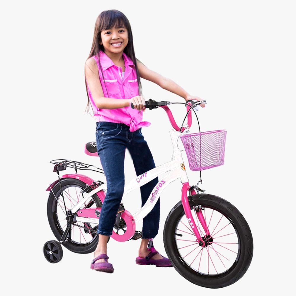 Megastar - Fox 12-Caty Bike With Training Wheels - White/Pink - 20-inch