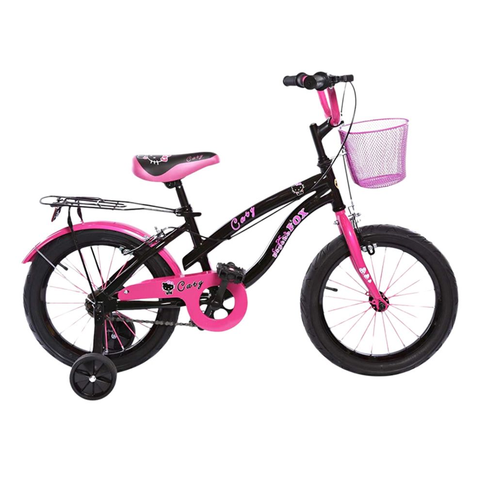 Megastar - Fox 12-Caty Bike With Training Wheels - Black/Pink - 12-inch