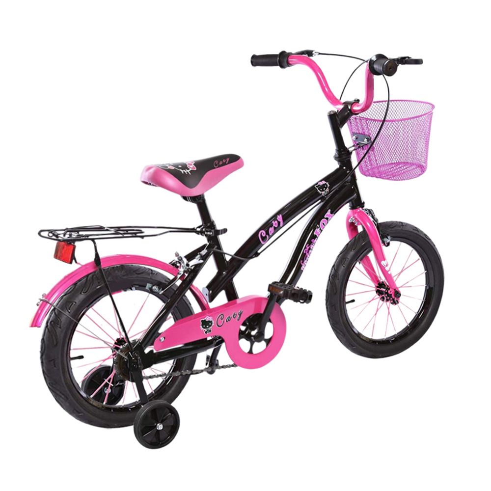 Megastar - Fox 12-Caty Bike With Training Wheels - Black/Pink - 12-inch