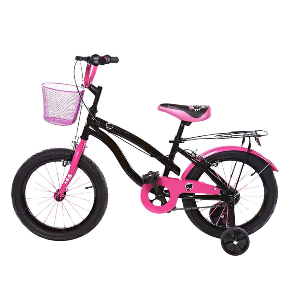 Megastar - Fox 12-Caty Bike With Training Wheels - Black/Pink - 12-inch