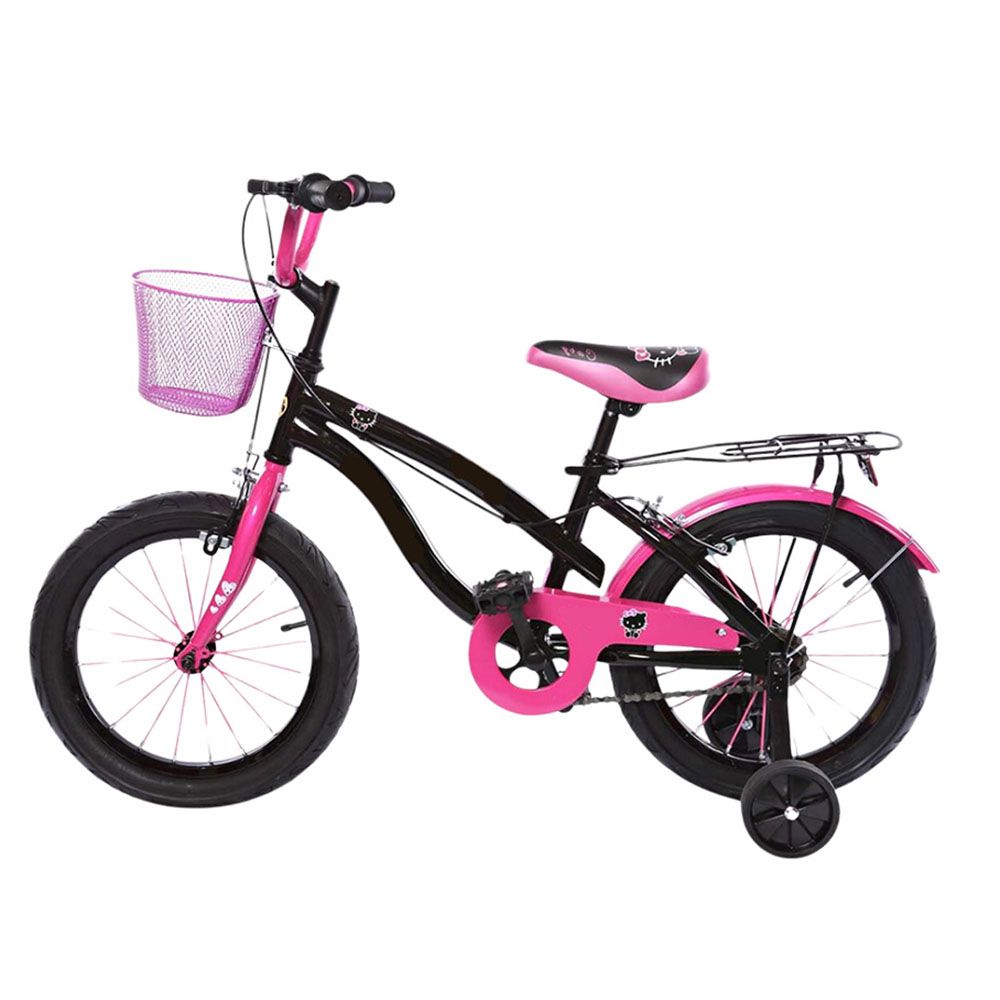 Megastar - Fox 12-Caty Bike With Training Wheels - Black/Pink - 16-inch