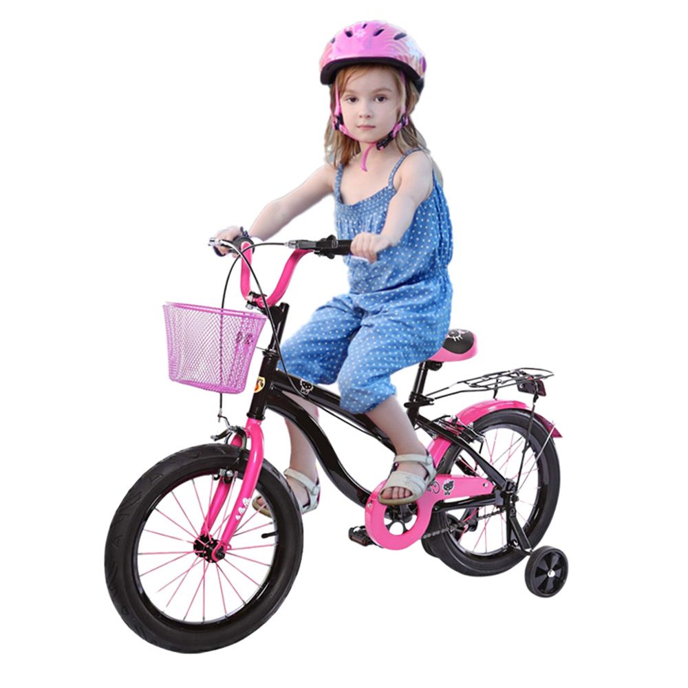 Megastar - Fox 12-Caty Bike With Training Wheels - Black/Pink - 16-inch