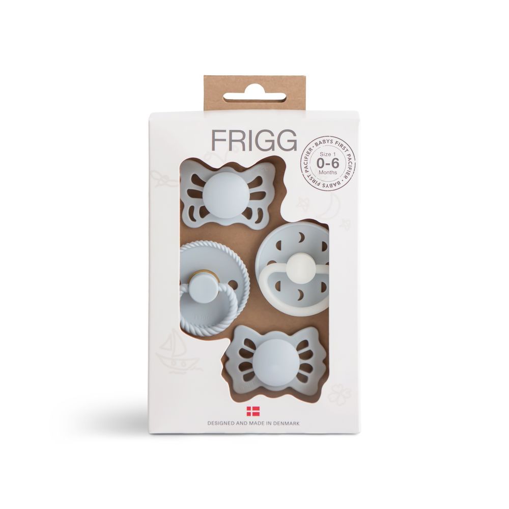 Frigg - Baby Pacifier 0-6M - 4pcs - Size1 - Moonlight Sailing/Powder Blue